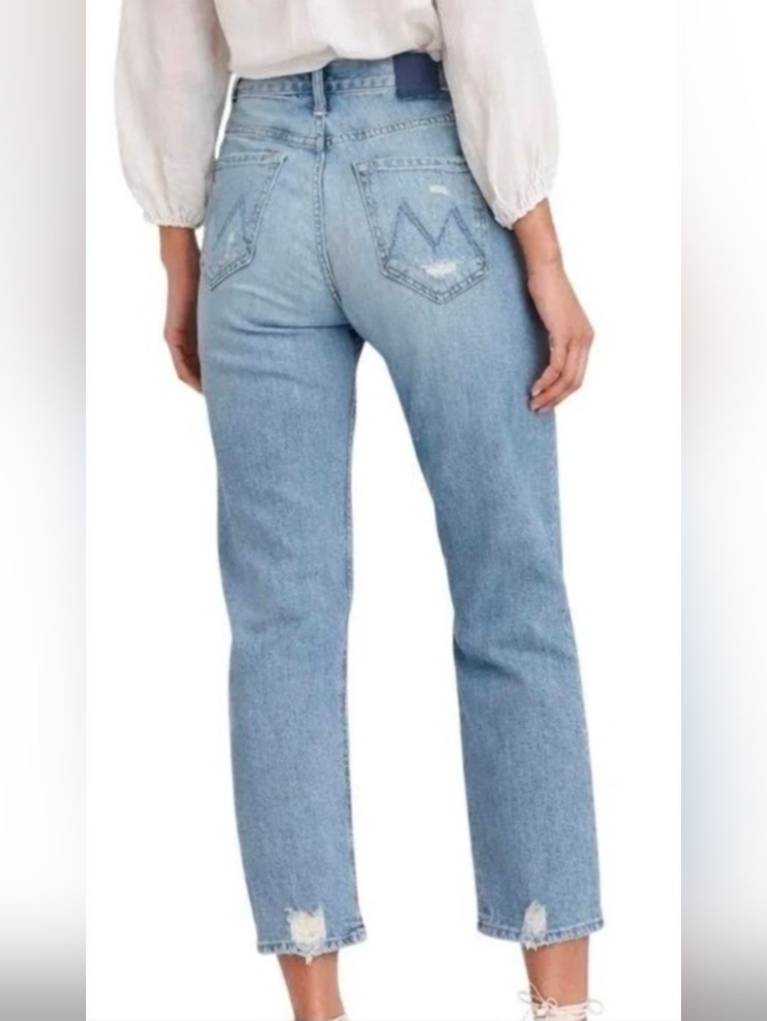 Mother Superior Tomcat The Confession Light Blue Distressed Ripped Jean Size 24